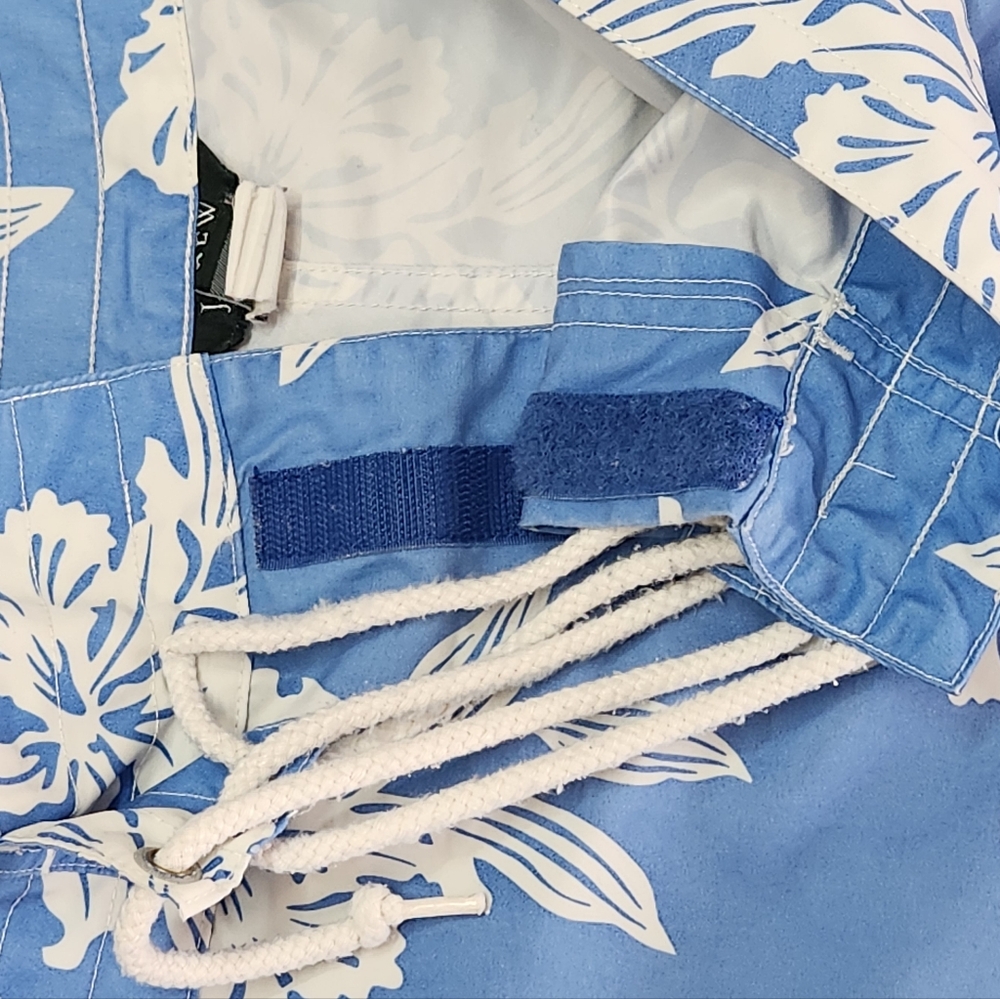Vintage J.Crew Boardshorts Men’s 38 Blue White Floral Lace-Up Surf Swim Shorts - Picture 8 of 13